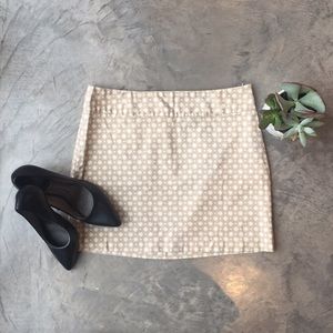 Tan Patterned Mini Skirt